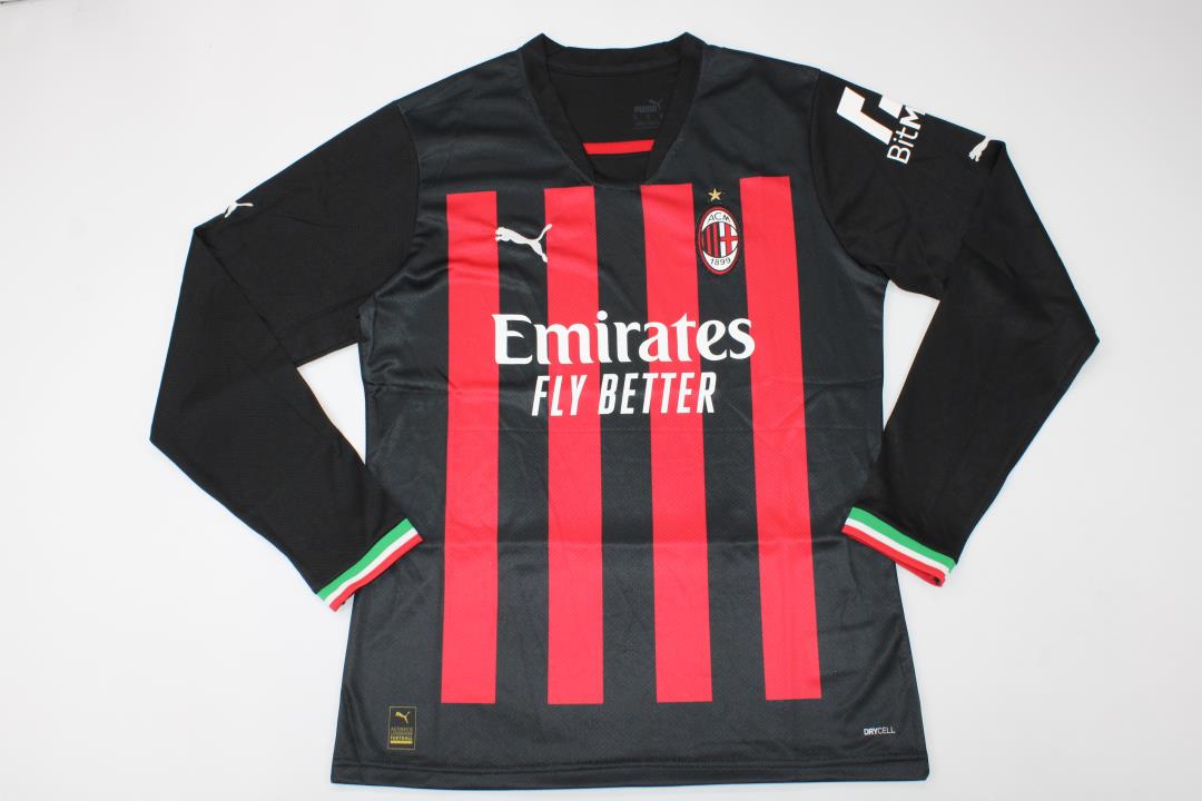 AAA Quality AC Milan 22/23 Home Long Soccer Jersey